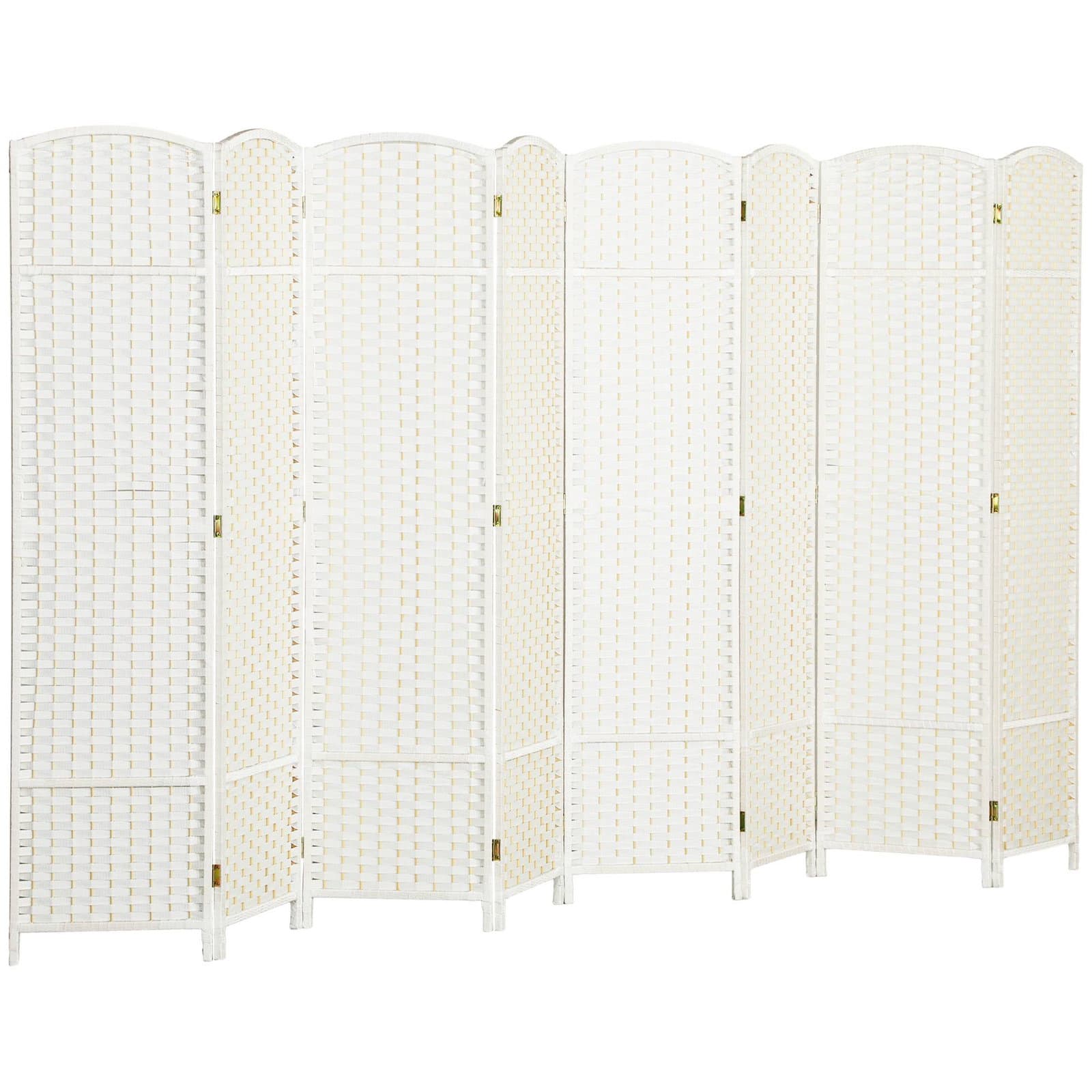 Rumsavdelare, 8-panelers vikbar insynsskydd, vit Rumsavdelare, 8-panelers vikbar insynsskydd, vit